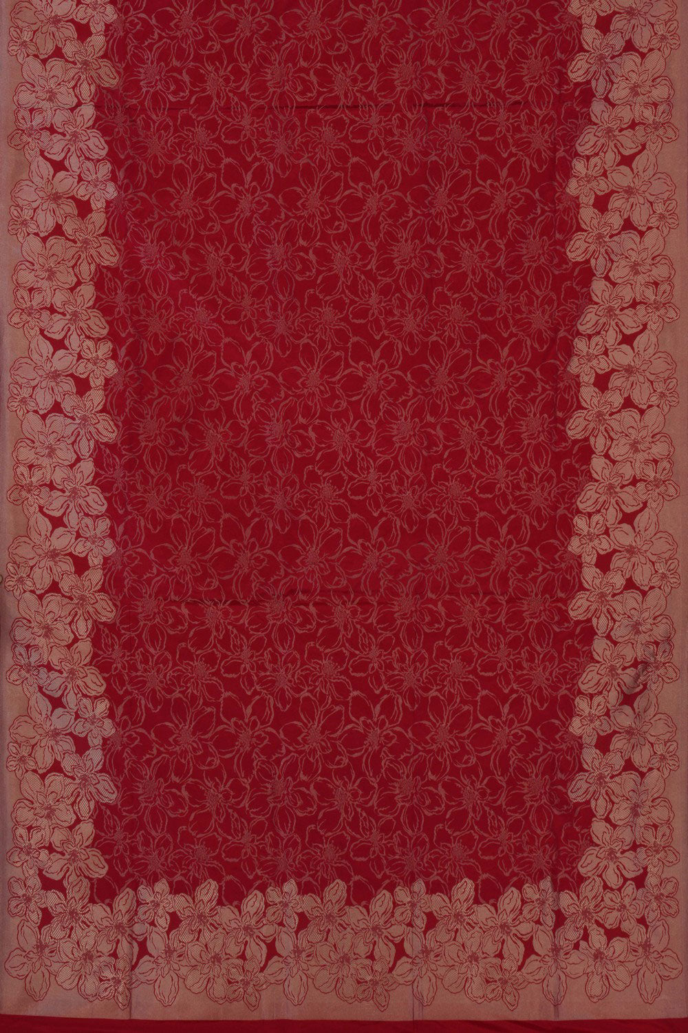 Image of Banarasi Katan Silk Red Saree